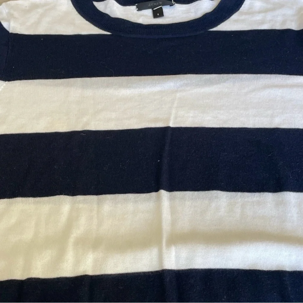 J. Crew Navy and White Striped Shirt Size Small